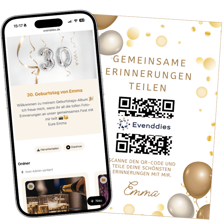 QR Code Fotoalbum - Fotos teilen mit Evenddies